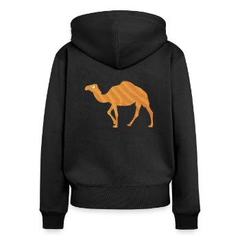 Dromedary Desert - Women's Premium Organic Zip Hoodie - black - Back - Julia (174cm)