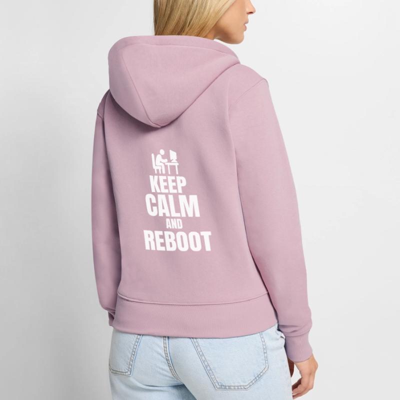 Admin Spruch Keep Calm Sys Admin Programmierer Frauen Premium Bio Zip Hoodie