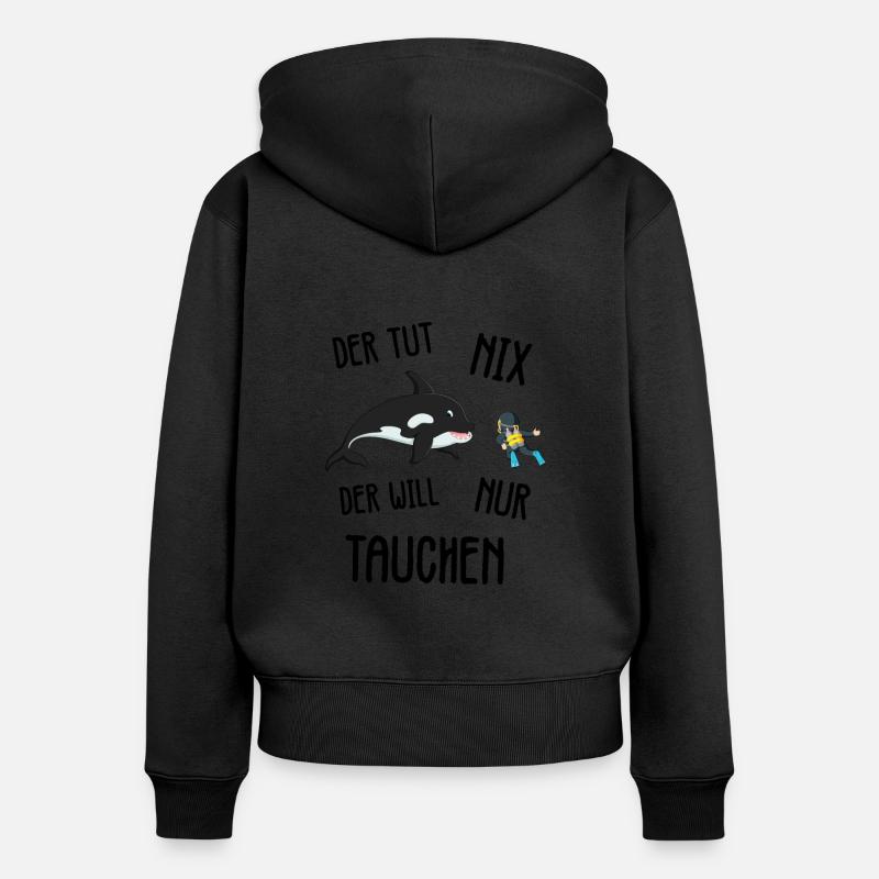 Plongée Sous-marine Conception - Sweat à capuche zippé Premium bio Femme - noir