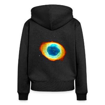 Helix Nebula, Eye of God, Aquarius, Space, Galaxy - Women's Premium Organic Zip Hoodie - black - Back - Julia (174cm)