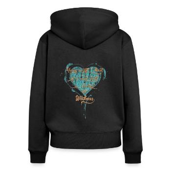Resilient Empathy - Women's Premium Organic Zip Hoodie - black - Back - Julia (174cm)