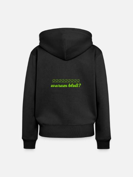 warum bloß? - Frauen Premium Bio Zip Hoodie - Schwarz