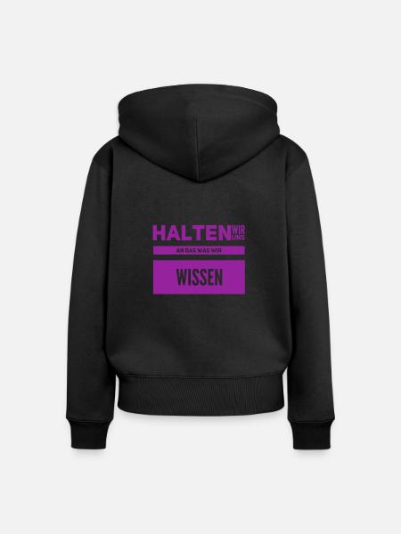 spekulieren wir nicht - Frauen Premium Bio Zip Hoodie - Schwarz