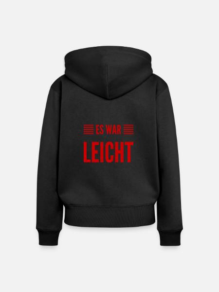 viel zu leicht - Frauen Premium Bio Zip Hoodie - Schwarz