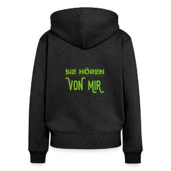ich bin wütend - Frauen Premium Bio Zip Hoodie - Schwarz - Hinten - Julia (174cm)