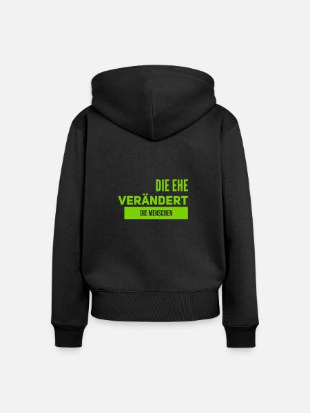 Veränderung durch Ehe - Frauen Premium Bio Zip Hoodie - Schwarz