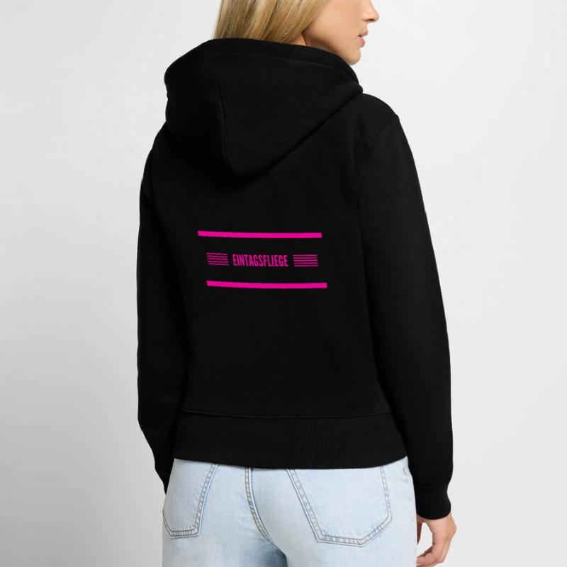 vor dir steht eine Eintagsfliege Frauen Premium Bio Zip Hoodie