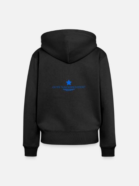 gibt es gute Nachrichten? - Frauen Premium Bio Zip Hoodie - Schwarz