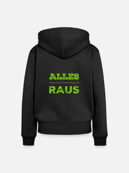 alle müssen raus - Frauen Premium Bio Zip Hoodie - Schwarz