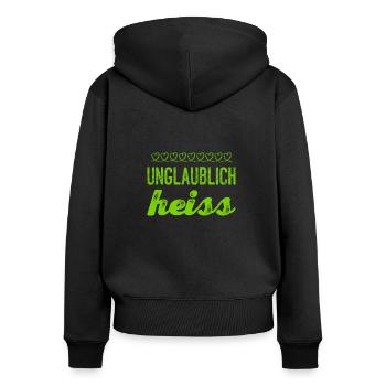 ich bin anmutig - Frauen Premium Bio Zip Hoodie - Schwarz - Hinten - Julia (174cm)