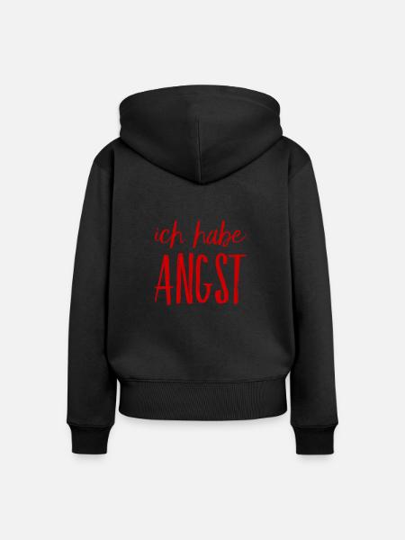 ich empfinde Angst - Frauen Premium Bio Zip Hoodie - Schwarz