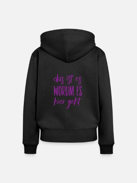 das ist das Motiv - Frauen Premium Bio Zip Hoodie - Schwarz