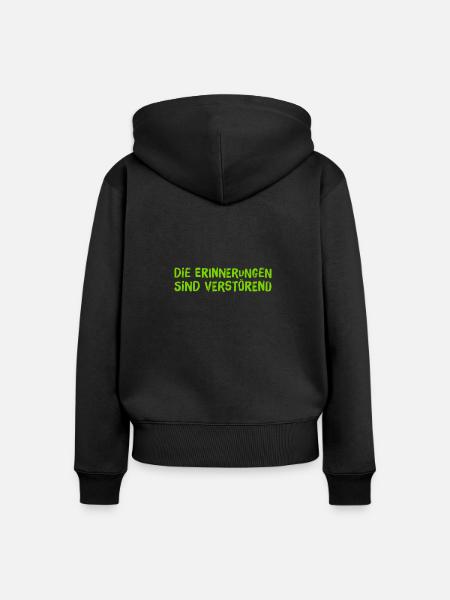 magere Erinnerungen - Frauen Premium Bio Zip Hoodie - Schwarz