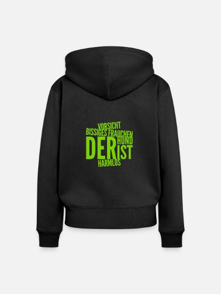 bissiges Frauchen - Frauen Premium Bio Zip Hoodie - Schwarz