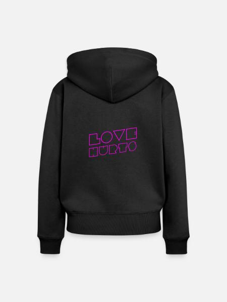 Liebe ist nicht leicht - Frauen Premium Bio Zip Hoodie - Schwarz