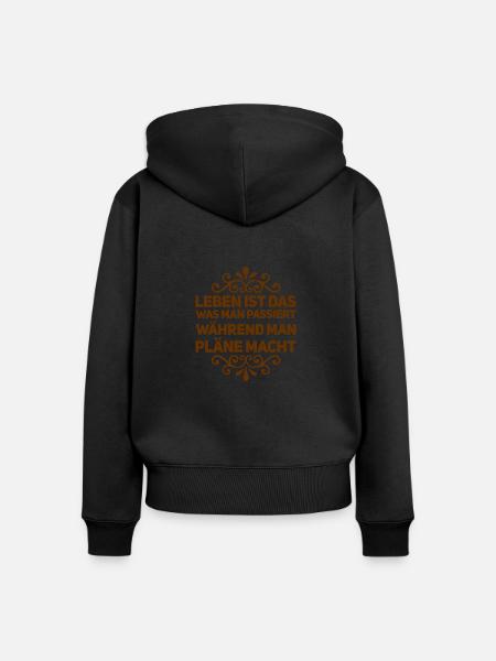 hör auf zu planen - Frauen Premium Bio Zip Hoodie - Schwarz