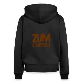 C’est marrant - Sweat à capuche zippé Premium bio Femme - noir - Dos - Julia (174cm)