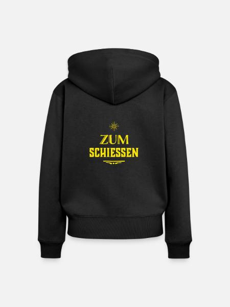 das ist urkomisch - Frauen Premium Bio Zip Hoodie - Schwarz