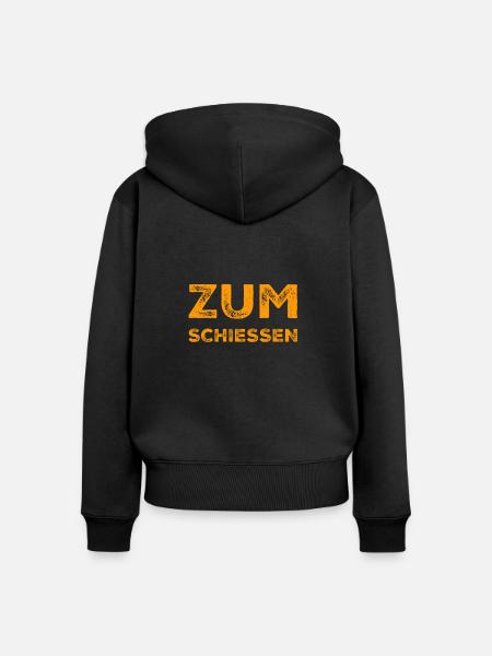 ich hau mich weg - Frauen Premium Bio Zip Hoodie - Schwarz