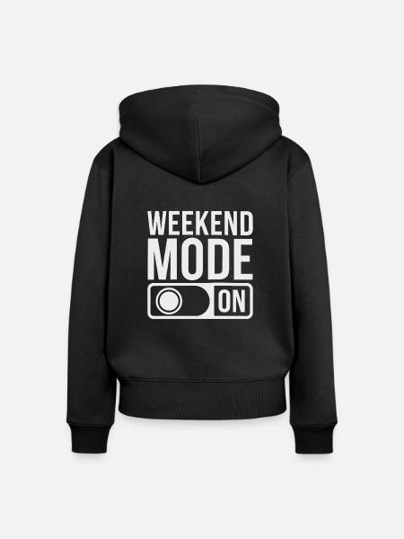 Weekend Mode On - Frauen Premium Bio Zip Hoodie - Schwarz