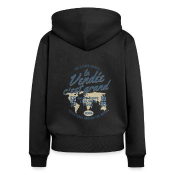 The Vendée is great 3 capes regatta - Women's Premium Organic Zip Hoodie - black - Back - Julia (174cm)