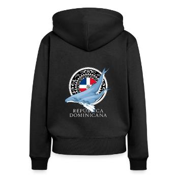 Humpback whale Dominican Republic - Women's Premium Organic Zip Hoodie - black - Back - Julia (174cm)