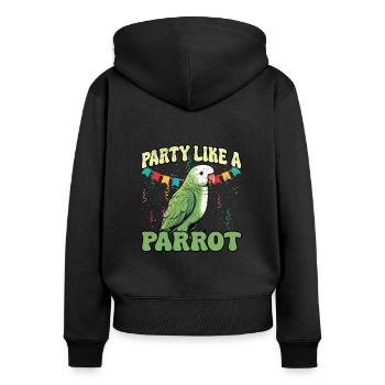Perruche Perroquet Perroquet Propriétaire - Sweat à capuche zippé Premium bio Femme - noir - Dos - Julia (174cm)