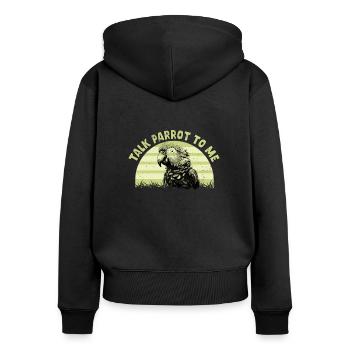 Perruche Perroquet Perroquet Propriétaire - Sweat à capuche zippé Premium bio Femme - noir - Dos - Julia (174cm)