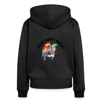 Perruche Perroquet Perroquet Propriétaire - Sweat à capuche zippé Premium bio Femme - noir - Dos - Julia (174cm)