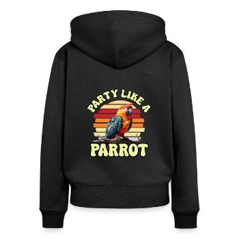 Perruche Perruche Oiseau Perruche Propriétaire - Sweat à capuche zippé Premium bio Femme - noir - Dos - Julia (174cm)