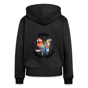 Perruche Perruche Oiseau Perruche Propriétaire - Sweat à capuche zippé Premium bio Femme - noir - Dos - Julia (174cm)