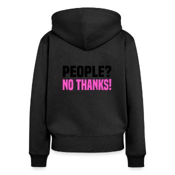 Misanthrop Menschenhasser Asozial Introvertiert - Frauen Premium Bio Zip Hoodie - Schwarz - Hinten - Julia (174cm)