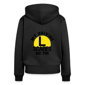 Learner driver Driving school Driving licence Novice driver - Women's Premium Organic Zip Hoodie - black - Back - Julia (174cm)