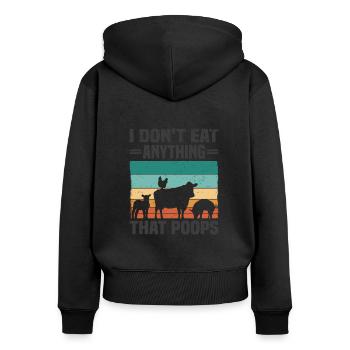 Véganisme végétalien Sans viande Vie végétalienne - Sweat à capuche zippé Premium bio Femme - noir - Dos - Julia (174cm)