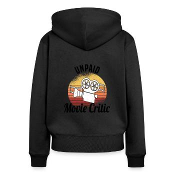 Critique de film Critique de film Long métrage - Sweat à capuche zippé Premium bio Femme - noir - Dos - Julia (174cm)