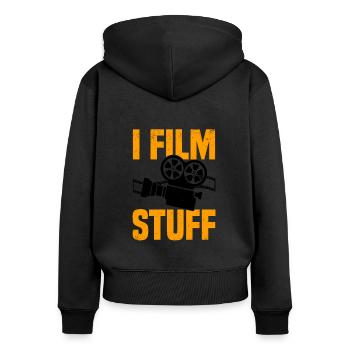 Réalisateur Cinéaste Long métrage - Sweat à capuche zippé Premium bio Femme - noir - Dos - Julia (174cm)