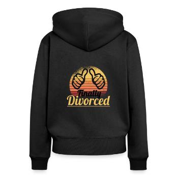 Divorce Separation Marriage Ex Divorce Party - Women's Premium Organic Zip Hoodie - black - Back - Julia (174cm)