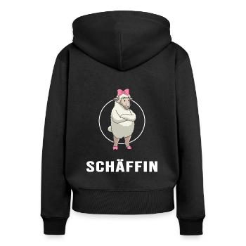 Chefin (Schäffin) Teamleiterin Boss Führungskraft - Frauen Premium Bio Zip Hoodie - Schwarz - Hinten - Julia (174cm)