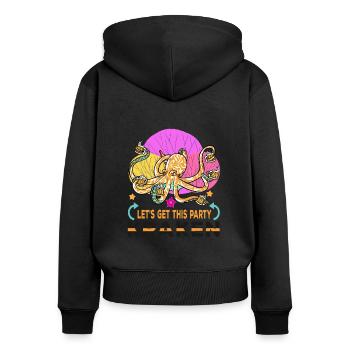 Octopus Octopus Sea Tentacle Octopus Octopus Octopus - Women's Premium Organic Zip Hoodie - black - Back - Julia (174cm)