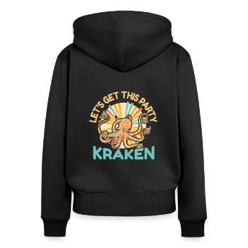 Octopus Octopus Sea Tentacle Octopus Octopus Octopus - Women's Premium Organic Zip Hoodie - black - Back - Julia (174cm)