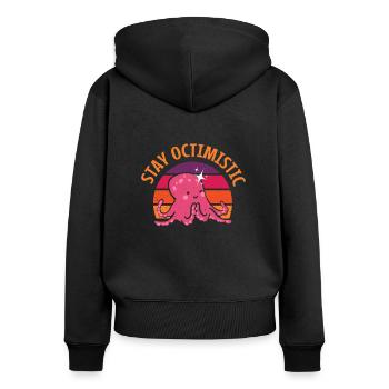 Poulpe Poulpe Tentacule de mer Poulpe Poulpe Poulpe Poulpe - Sweat à capuche zippé Premium bio Femme - noir - Dos - Julia (174cm)