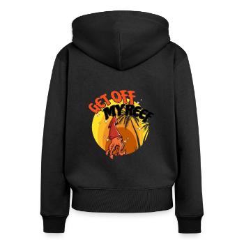 Poulpe Poulpe Tentacule de mer Poulpe Poulpe Poulpe Poulpe - Sweat à capuche zippé Premium bio Femme - noir - Dos - Julia (174cm)
