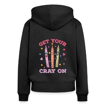 Enseignante au primaire Éducatrice de maternelle - Sweat à capuche zippé Premium bio Femme - noir - Dos - Julia (174cm)