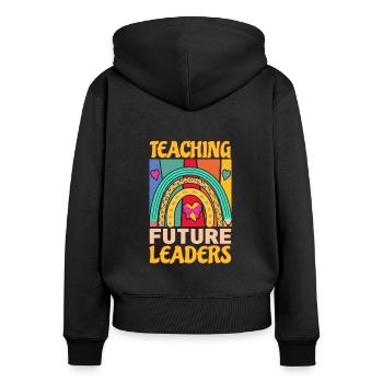 Enseignante au primaire Éducatrice de maternelle - Sweat à capuche zippé Premium bio Femme - noir - Dos - Julia (174cm)