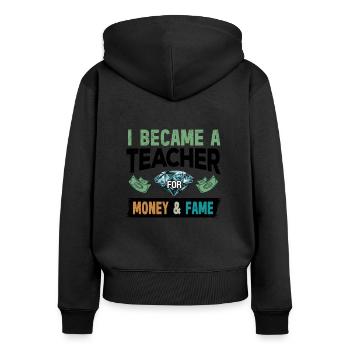 Primary School Teacher Kindergarten Educator - Women's Premium Organic Zip Hoodie - black - Back - Julia (174cm)