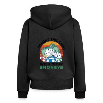 Casino Gambling Slot Machine Card Game - Women's Premium Organic Zip Hoodie - black - Back - Julia (174cm)