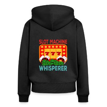 Kasino Glücksspiel Spielautomat Kartenspiel - Frauen Premium Bio Zip Hoodie - Schwarz - Hinten - Julia (174cm)