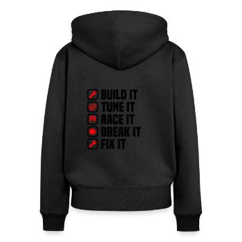 Muscel Car V8 Turbocompresseur Tuning Racing Car - Sweat à capuche zippé Premium bio Femme - noir - Dos - Julia (174cm)