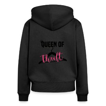 Secondhand Shop Secondhand Eco Hipster Used - Women's Premium Organic Zip Hoodie - black - Back - Julia (174cm)