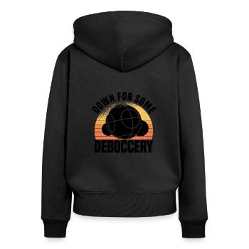Boccia Petanque Boule Bocciaspieler Lyonnais - Frauen Premium Bio Zip Hoodie - Schwarz - Hinten - Julia (174cm)